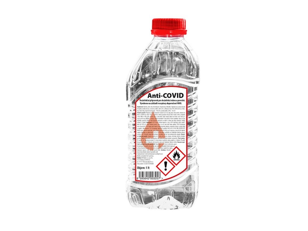 Anti-COVID dezinfekce 1 lt - POUZE OSOBNÍ ODBĚR Anti-COVID dezinfekce 1 lt - POUZE OSOBNÍ ODBĚR