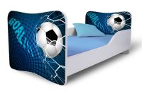 Detská postel 180x80 cm-Fotbal modrý -vč. matrace a roštu
