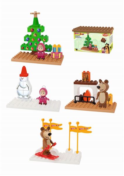 PlayBIG BLOXX Máša a medvěd Zákl. set zimní, 4 druhy PlayBIG BLOXX Máša a medvěd Zákl. set zimní, 4 druhy