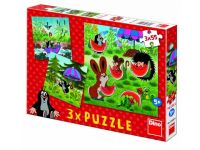 Puzzle Krtek a paraplíčko 3x55 dílků - *SKLADEM Puzzle Krtek a paraplíčko 3x55 dílků - *SKLADEM