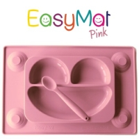 EasyMat® - silikonový krmící talíř vč lžičky - růžovy EasyMat® - silikonový krmící talíř vč lžičky - růžovy