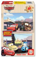 Dřevěné puzzle Cars 2 x 50 dílků Dřevěné puzzle Cars 2 x 50 dílků