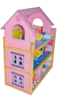 Dřevěný domeček pro panenky Rosa s nábytkem