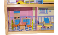 Dřevěný domeček pro panenky Rosa s nábytkem