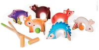 Dřevěný kroket Forest Animal Croquet Janod se 6 lesními zví Dřevěný kroket Forest Animal Croquet Janod se 6 lesními zví
