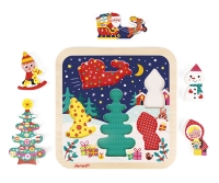 Dřevěné puzzle Kouzelné Vánoce Chunky Janod s 5 vkládacím Dřevěné puzzle Kouzelné Vánoce Chunky Janod s 5 vkládacím