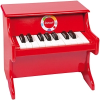 Dřevěný klavír CONFETTI RED PIANO se zvukem 3-8 roků