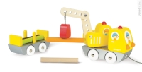 Dřevěný magnetický kamion Multi Long Truck & Crane Janod na Dřevěný magnetický kamion Multi Long Truck & Crane Janod na