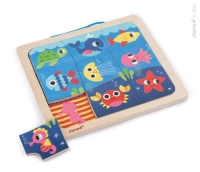 Dřevěné magnetické puzzle Happy Fish Magneto Janod Dřevěné magnetické puzzle Happy Fish Magneto Janod