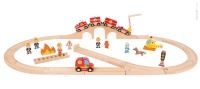Dřevěná stavebnice Vlaková dráha Story Express Janod s hasi Dřevěná stavebnice Vlaková dráha Story Express Janod s hasi