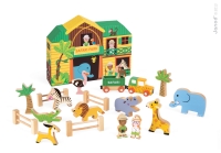 Dřevěná stavebnice Safari Story Set Box Janod se zvířátky Dřevěná stavebnice Safari Story Set Box Janod se zvířátky