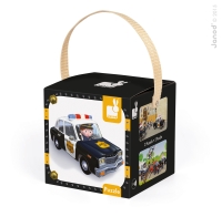 Puzzle Borisove policejní auto Janod v kufříku 24 - 36 díl