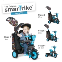 modro-černá tříkolka Boutique Blue Touch Steering 4v1 modro-černá tříkolka Boutique Blue Touch Steering 4v1