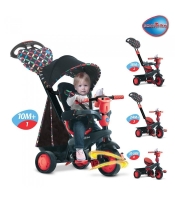 červeno-černá tříkolka Boutique Red Touch Steering 4v1 červeno-černá tříkolka Boutique Red Touch Steering 4v1