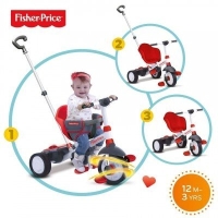 červená tříkolka Fisher-Price Charm Touch Steering-*SKLADEM