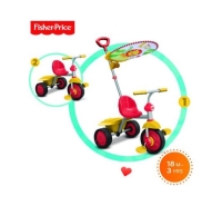 červeno-žlutá tříjkolka Fisher-Price Glee Plus