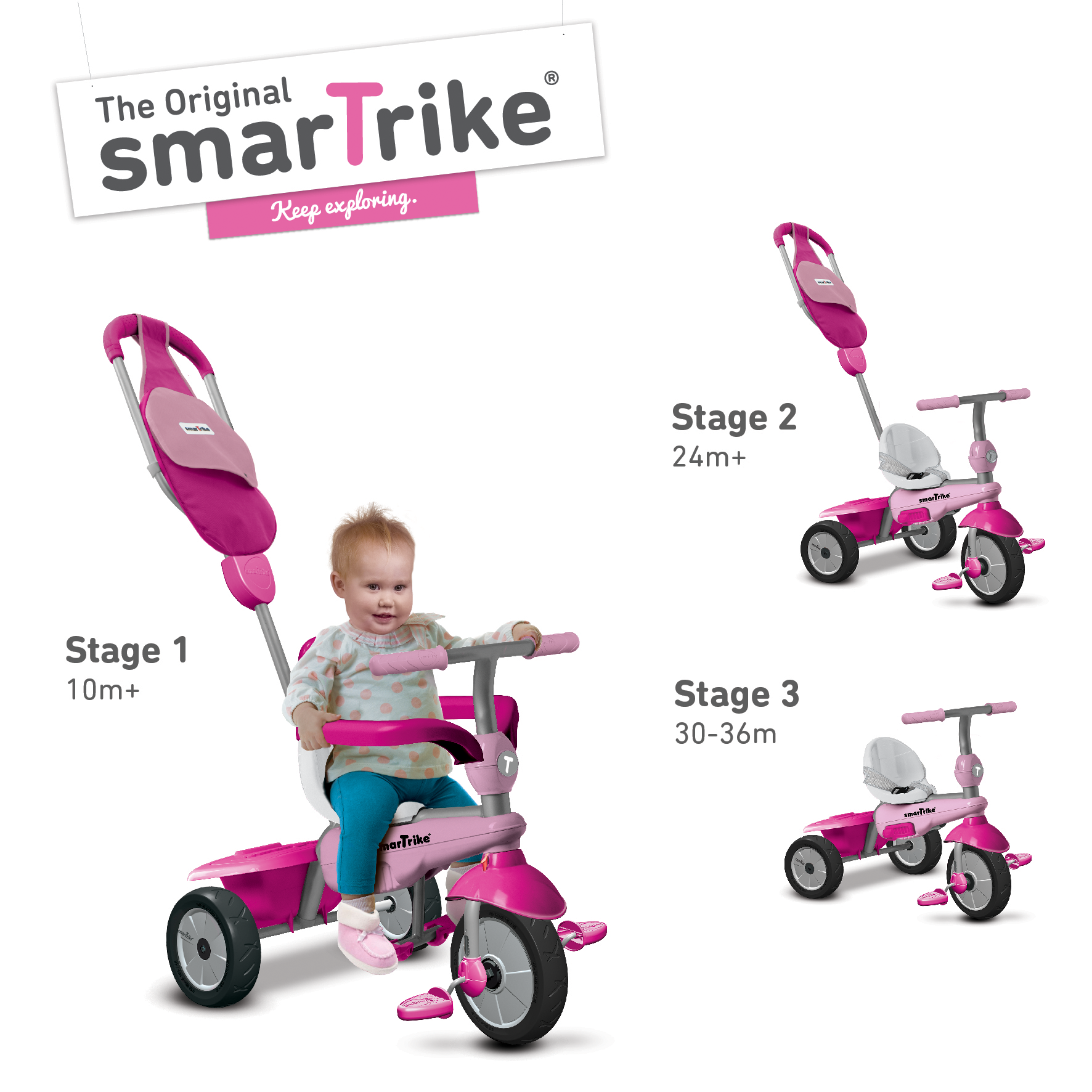 růžovo-cyklámenová tříkolka Breeze GL 3v1 Pink Touch Steer růžovo-cyklámenová tříkolka Breeze GL 3v1 Pink Touch Steer