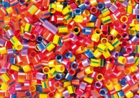 Plastové korálky, pruhované trubky na náramky Rainbow Loom Plastové korálky, pruhované trubky na náramky Rainbow Loom