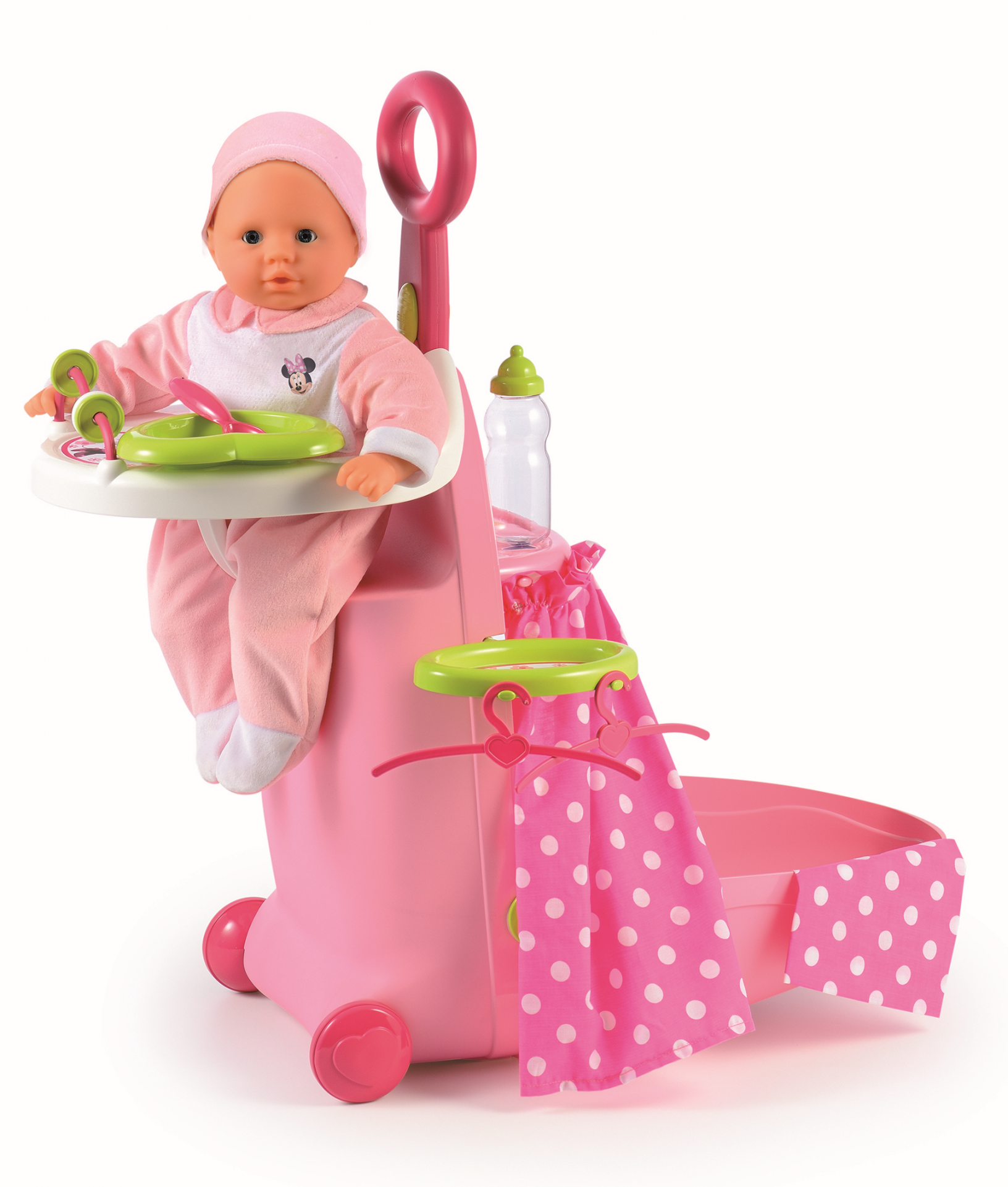 Minnie opatrovatelský vozík / kufřík s postýlkou a stoličk Minnie opatrovatelský vozík / kufřík s postýlkou a stoličk