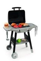 Kuchyňka Barbecue gril černo-stříbrný na kolečkách Kuchyňka Barbecue gril černo-stříbrný na kolečkách