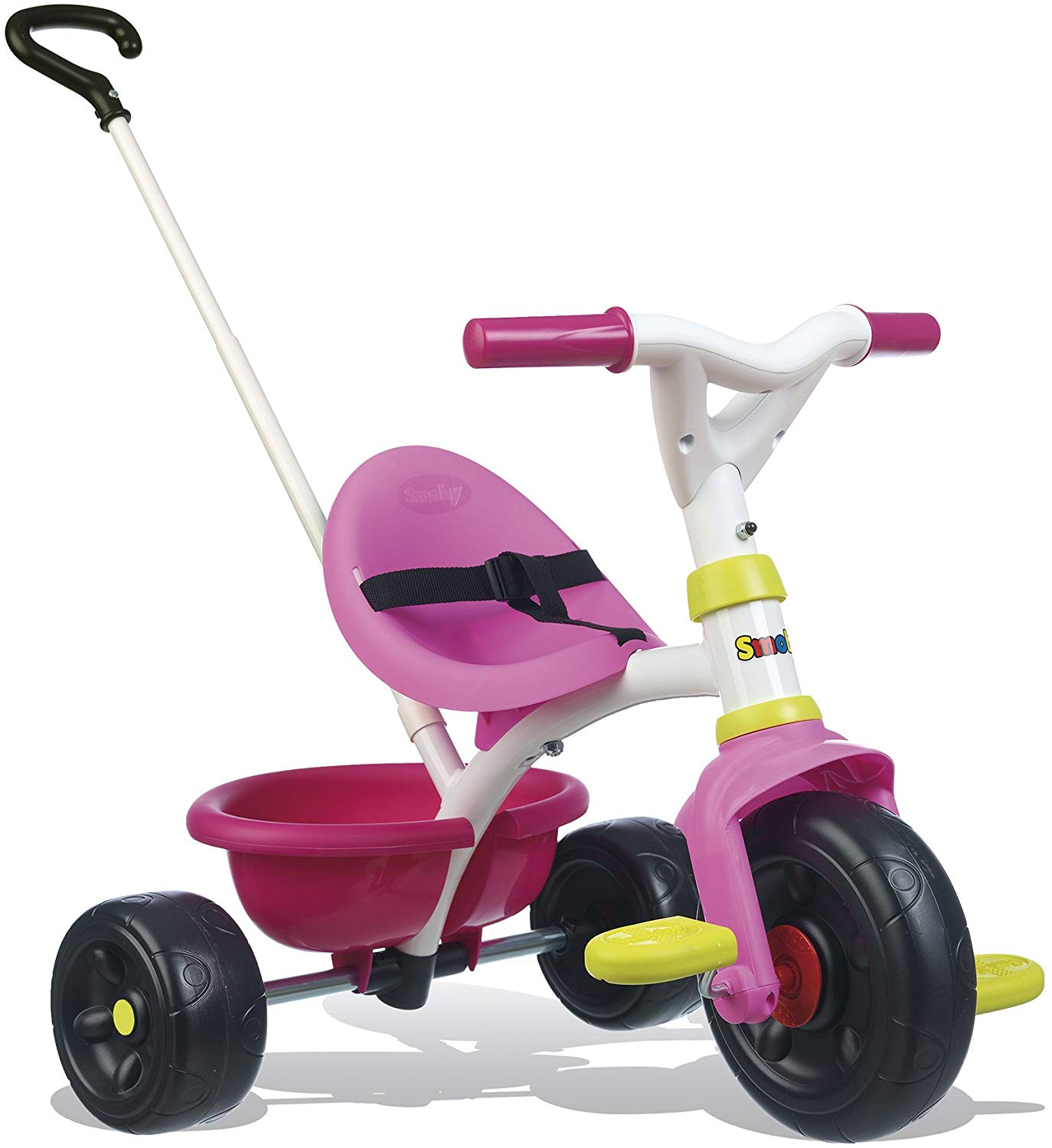 Tříkolka Be Fun Pink Smoby s vodicí tyčí růžová Tříkolka Be Fun Pink Smoby s vodicí tyčí růžová