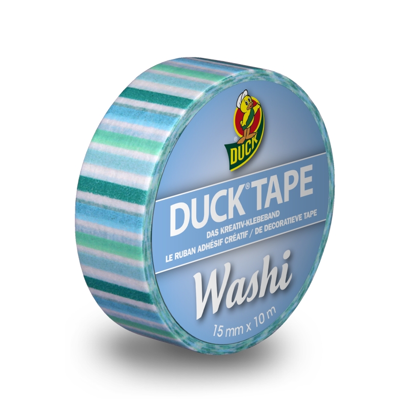 Washi páska Duck Tape® Blue Stripes - SKLADEM - Kliknutím na obrázek zavřete