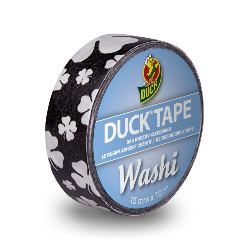 Washi páska Duck Tape® Black Cloverleaf - SKLADEM - Kliknutím na obrázek zavřete
