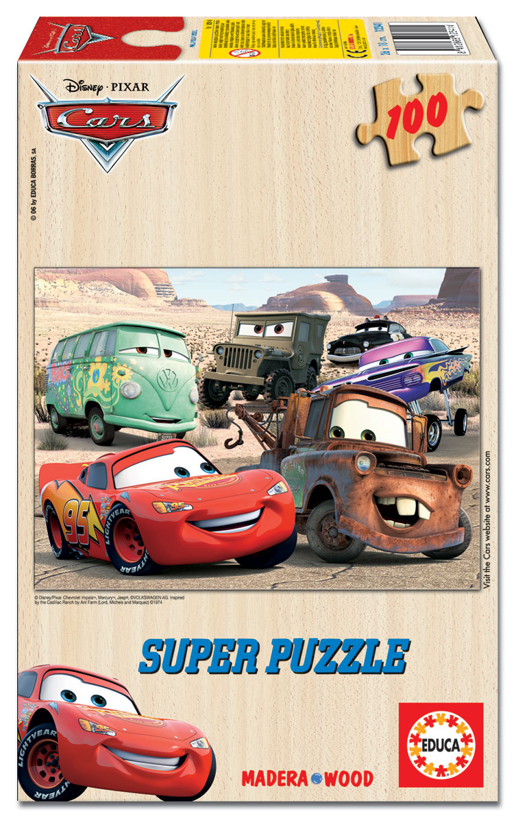 Dřevěné puzzle Cars 1 x 100 dílků - Kliknutím na obrázek zavřete