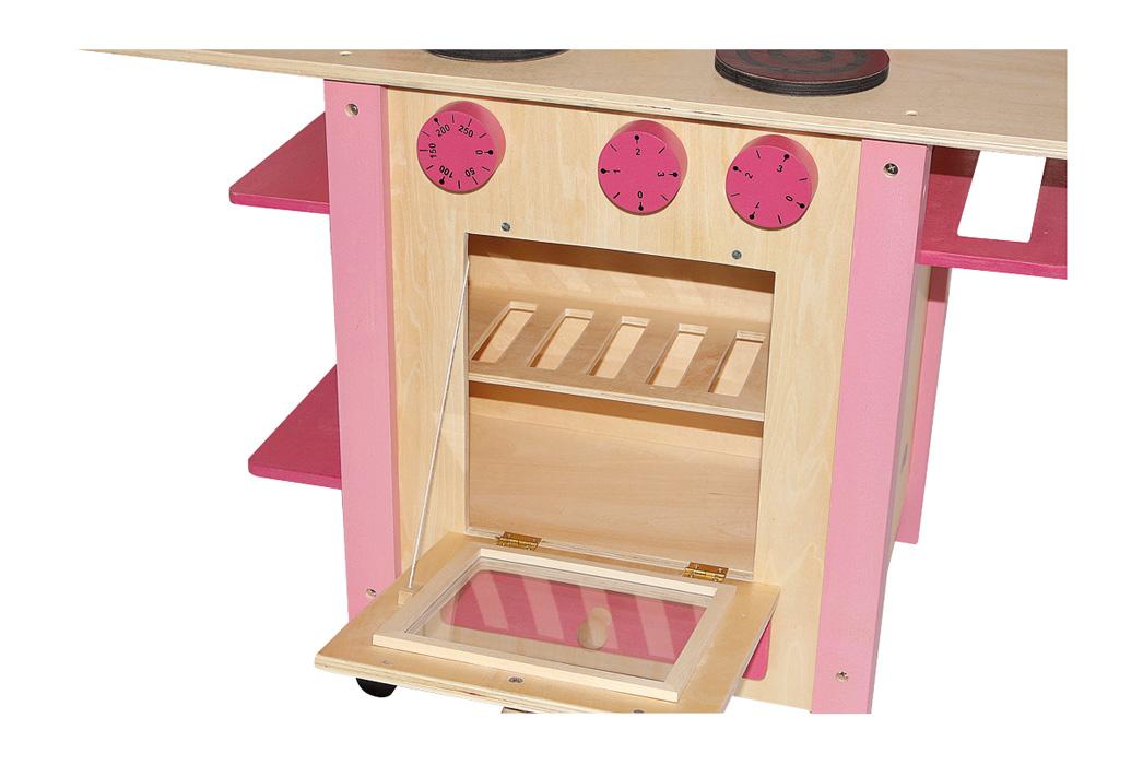 Dřevěná kuchyňka vše v jednom růžová + DÁREK - Kliknutím na obrázek zavřete