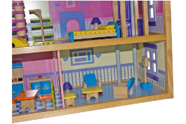 Dřevěný domeček pro panenky Rosa s nábytkem - Kliknutím na obrázek zavřete