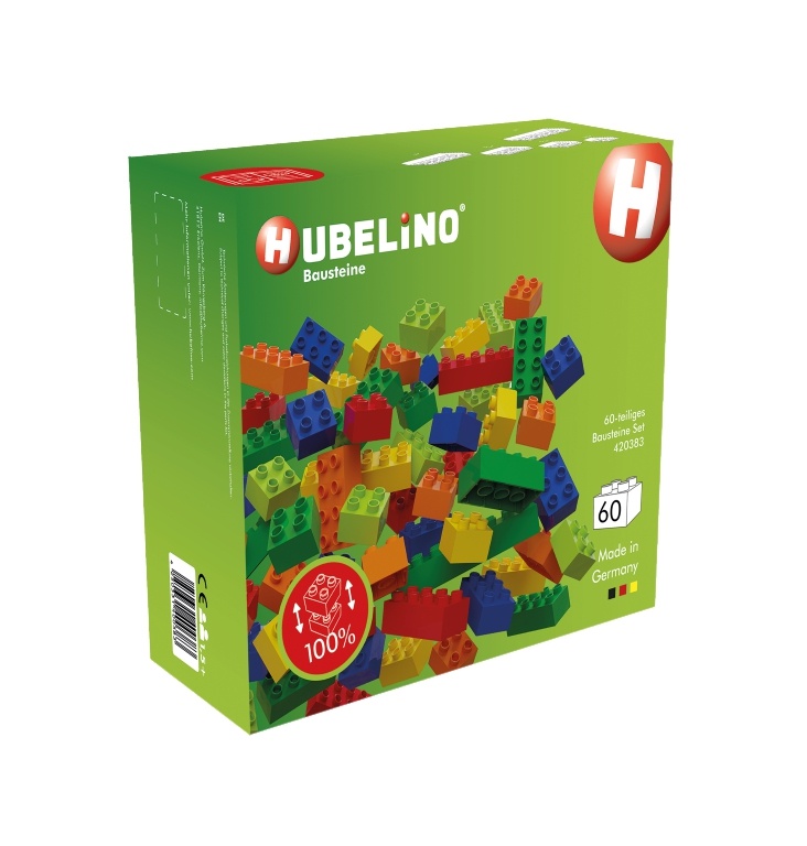 HUBELINO Kuličková dráha - kostky barevné 60 ks - Kliknutím na obrázek zavřete