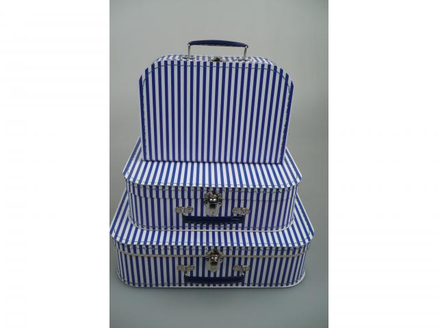Kufřík modrý, bílý proužek 35 cm - Kliknutím na obrázek zavřete