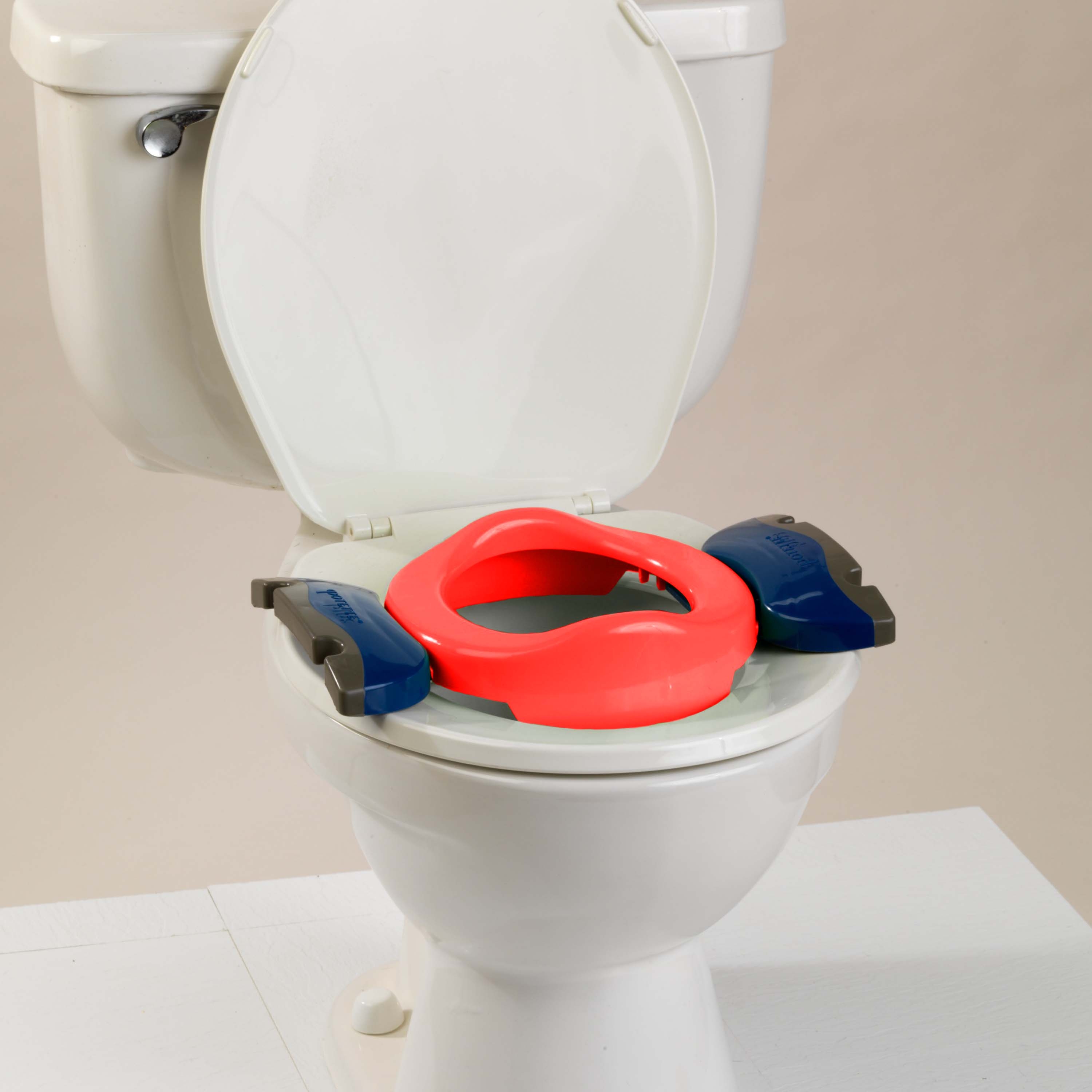 POTETTE PLUS® 2v1-cestovní nočník/redukce na WC-červený/modrý - Kliknutím na obrázek zavřete