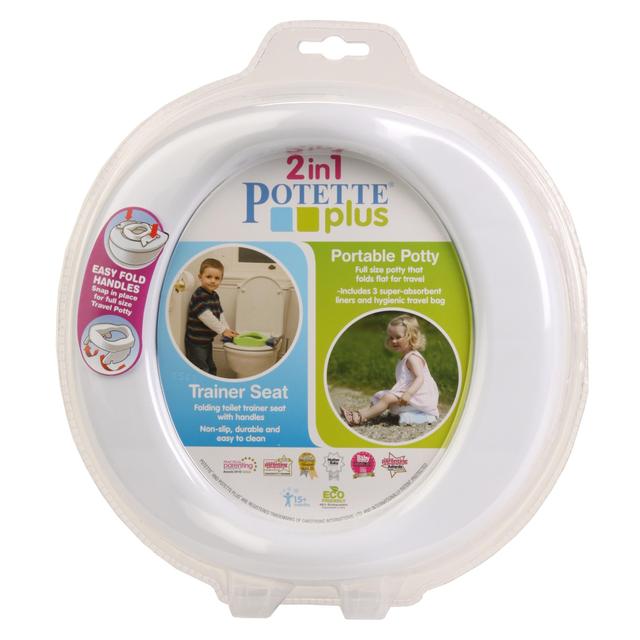POTETTE PLUS® 2v1-cestovní nočník/redukce na WC-bílo/modrý - Kliknutím na obrázek zavřete