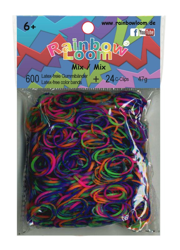 Rainbow Loom® Original-gumičky-600ks-strakatý mix transpSKLAD - Kliknutím na obrázek zavřete
