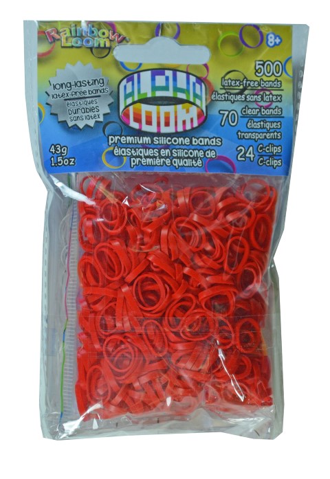 Rainbow Loom® Original- Alpha gumičky-570ks-červená - Kliknutím na obrázek zavřete