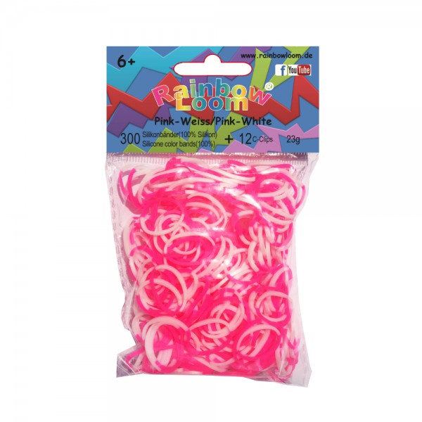 Rainbow Loom® Original-gumičky-300ks-růžovo-bílé-SKLADEM - Kliknutím na obrázek zavřete
