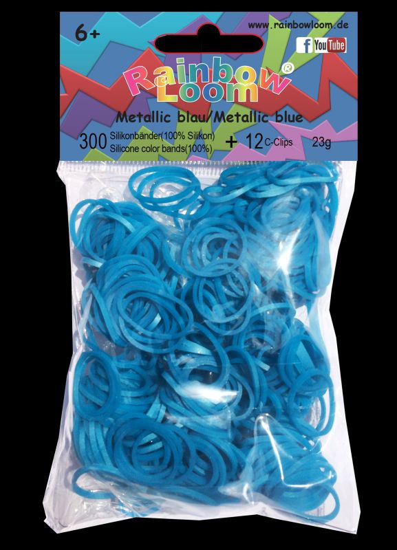 Rainbow Loom® Original-gumičky-300ks-modrá metalízaSKLADEM - Kliknutím na obrázek zavřete