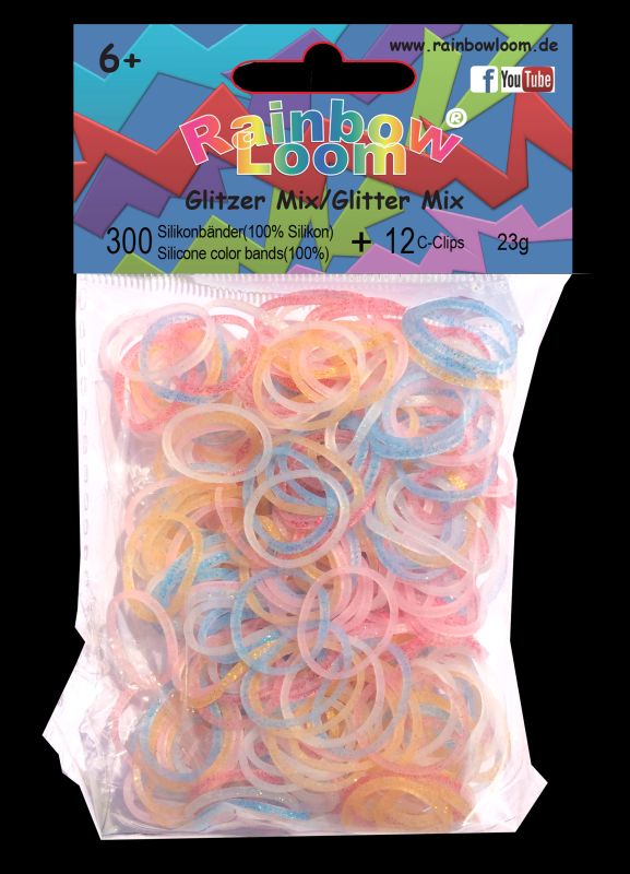 Rainbow Loom® Original-gumičky-300ks-třpytivý mix SKLADEM - Kliknutím na obrázek zavřete