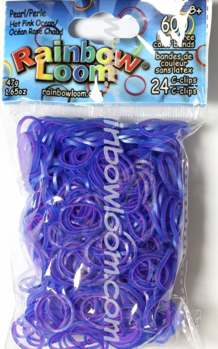 Rainbow Loom® Original-gumičky-600ks-perleťové hot pink ocea - Kliknutím na obrázek zavřete