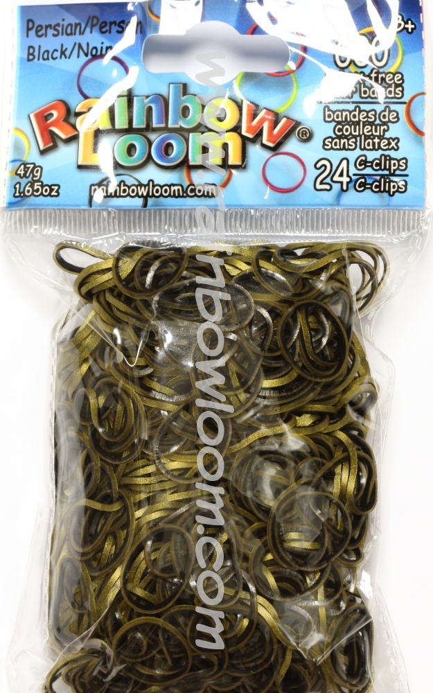 Rainbow Loom® Original-gumičky-600ks-perské-černo/zlaté - Kliknutím na obrázek zavřete