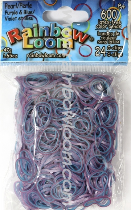 Rainbow Loom® Original-gumičky-600ks-perleťové filalovo/modr - Kliknutím na obrázek zavřete