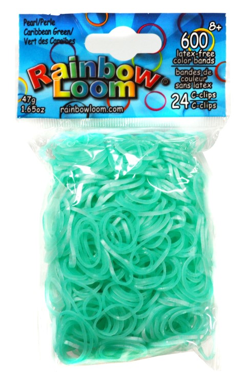 Rainbow Loom® Original-gumičky-600ks-perleťové karibské zel - Kliknutím na obrázek zavřete