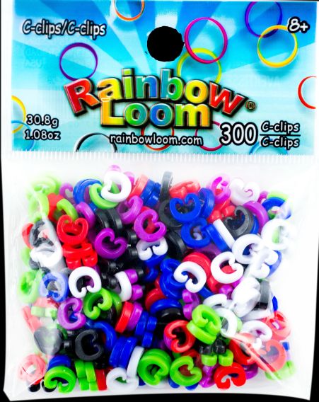 Rainbow Loom® - náhradní "C" barevné klipy-300ks - Kliknutím na obrázek zavřete