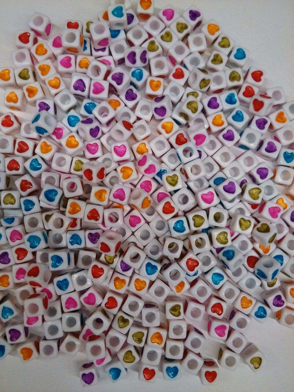 Korálky srdíčka na náramky Rainbow Loom mix barev 80ks - Kliknutím na obrázek zavřete