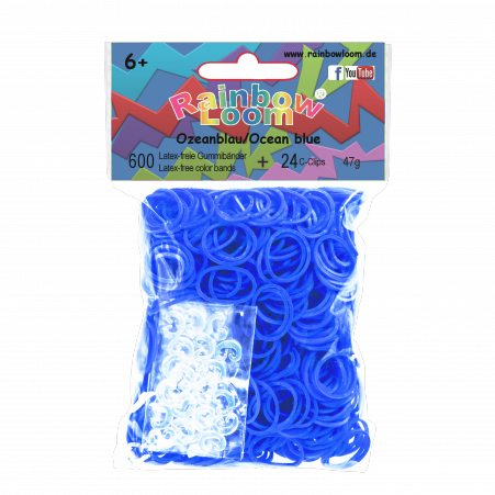 Rainbow Loom® Original-gumičky-600ks-ocean modrá - Kliknutím na obrázek zavřete