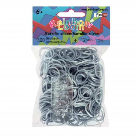 Rainbow Loom® Original-gumičky-300ks-stříbrná metalíza SKLADEM - Kliknutím na obrázek zavřete