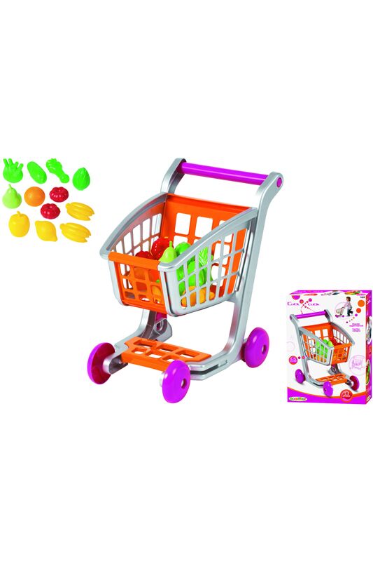 Nákupní vozík/košík ecoiffier s potravinami 12 ks- - Kliknutím na obrázek zavřete
