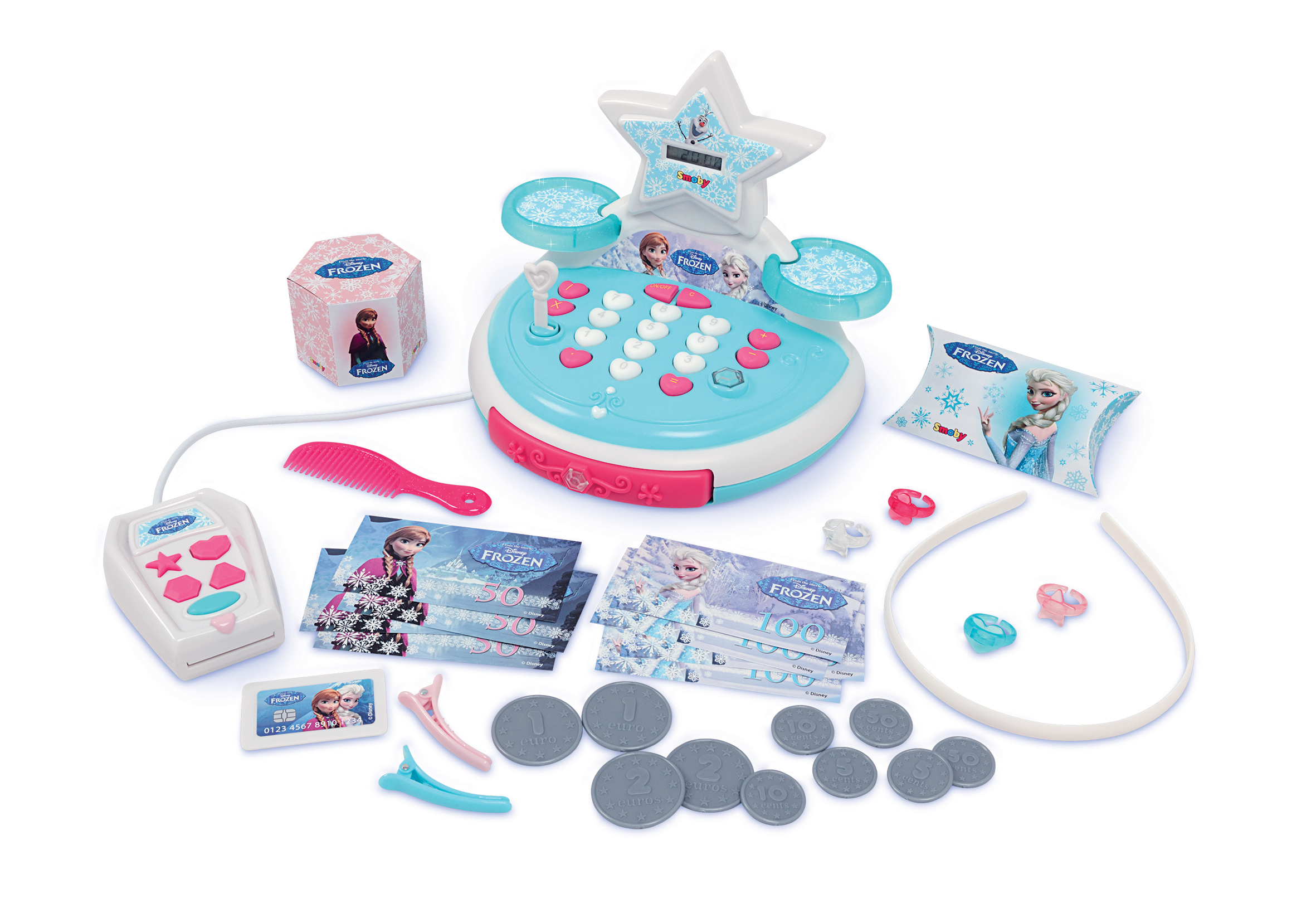 Pokladna pro děti Frozen Smoby mechanická s doplňky - Kliknutím na obrázek zavřete