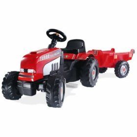 Šlapací traktor GM s vlekem červený - vyprodané - Kliknutím na obrázek zavřete